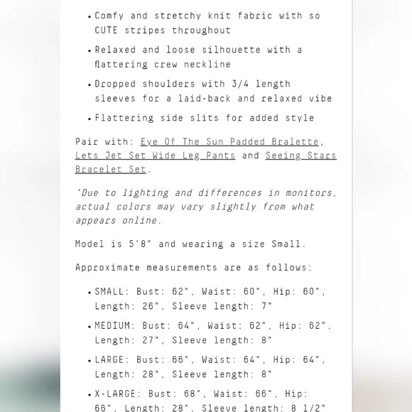 NWT Three Bird Nest Dreamy Daze Striped Sage Green Women's Top - Picture 16 of 16